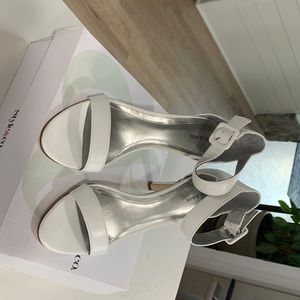 White Platform Sandals.  Never Worn